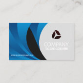 Carte De Visite Bleu et blanc chic moderne (Dos)