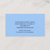 Carte de visite bleu et blanc élégant de Flourish (Dos)