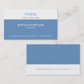 Carte de visite bleu et blanc Mono Cornflower (Devant / Derrière)