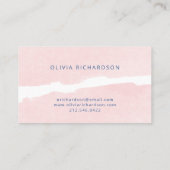 Carte De Visite Bleu et bleu | Aquarelle Abstraite (Dos)