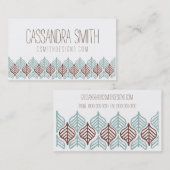 Carte de visite bleu et Brown de Boho (Devant / Derrière)