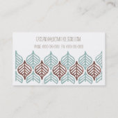 Carte de visite bleu et Brown de Boho (Dos)