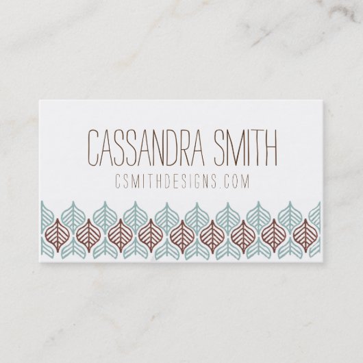 Carte de visite bleu et Brown de Boho (Devant)