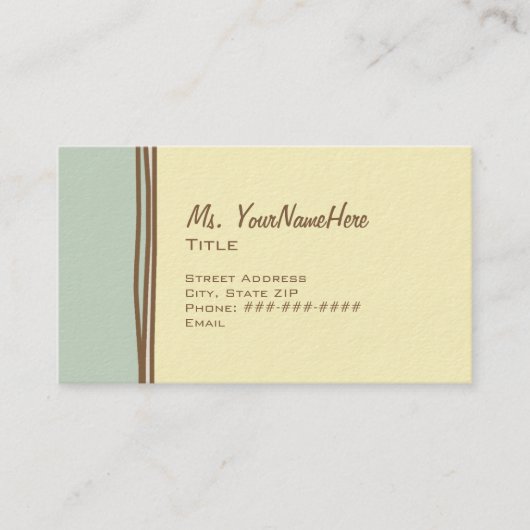 Carte de visite bleu et Brown de fleur (Devant)