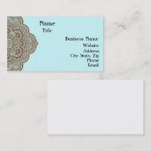 Carte de visite bleu et Brown de henné (Devant / Derrière)