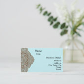 Carte de visite bleu et Brown de henné (Debout devant)