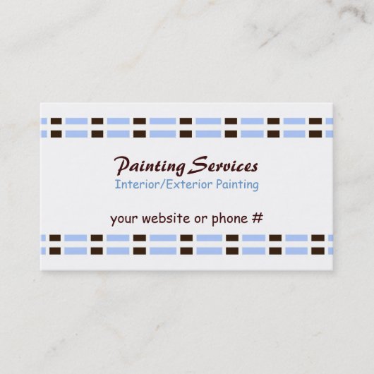 Carte De Visite Bleu et chocolat Design de lien moderne (Devant)