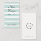 Carte De Visite Bleu et couronne (Devant / Derrière)