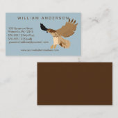 Carte De Visite Bleu et coutume de faucon Rouge-Coupée la queue (Devant / Derrière)