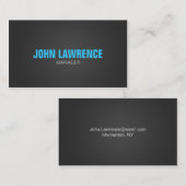 Carte de visite bleu et gris-foncé moderne (Devant / Derrière)