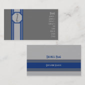 Carte de visite bleu et gris simple (Devant / Derrière)