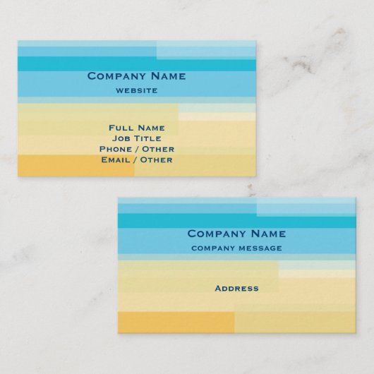 Carte de visite bleu et jaune (Devant / Derrière)