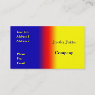 Carte De Visite Bleu et jaune