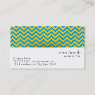 Carte de visite bleu et jaune de tuteur de maths