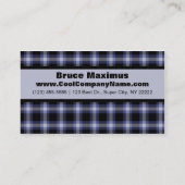 Carte de visite bleu et noir de plaid (Dos)