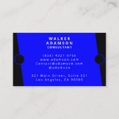 Carte De Visite Bleu et noir élégant moderne (Dos)