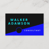 Carte De Visite Bleu et noir élégant moderne (Devant)