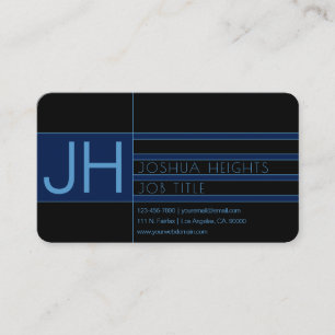 Carte De Visite Bleu et noir moderne