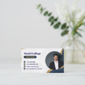 Carte De Visite Bleu et or (Debout devant)