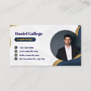 Carte De Visite Bleu et or