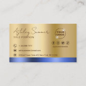 Carte De Visite Bleu et or (Dos)