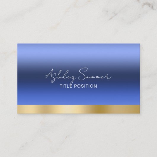 Carte De Visite Bleu et or (Devant)