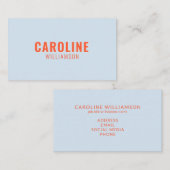 Carte De Visite Bleu et Orange Rétro Typographie Créatif Moderne (Devant / Derrière)