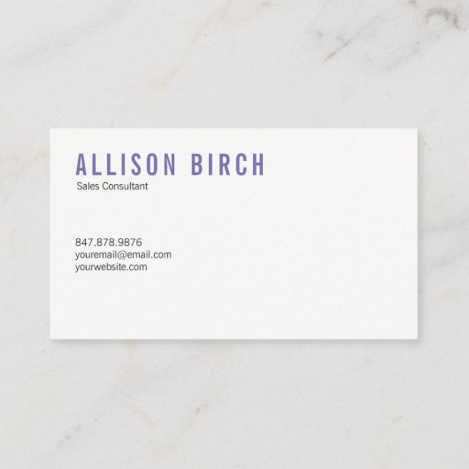 Carte de visite bleu et pourpre d'aquarelle (Dos)