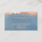 Carte de visite bleu et rose moderne d'or (Dos)