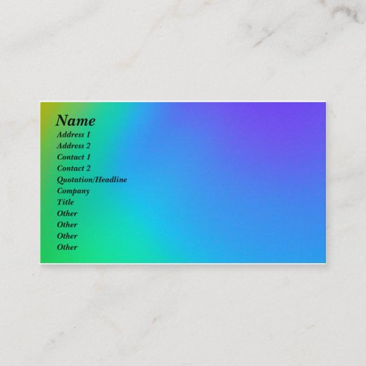 Carte de visite bleu et vert (Devant)