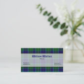 Carte de visite bleu et vert de coutume de plaid (Debout devant)