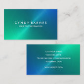 Carte de visite bleu et vert de la feuille (Devant / Derrière)