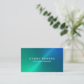 Carte de visite bleu et vert de la feuille (Debout devant)