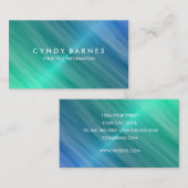 Carte de visite bleu et vert de la feuille (Devant / Derrière)