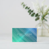 Carte de visite bleu et vert de la feuille (Debout devant)