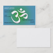 Carte de visite bleu et vert de symbole d'OM (Devant / Derrière)