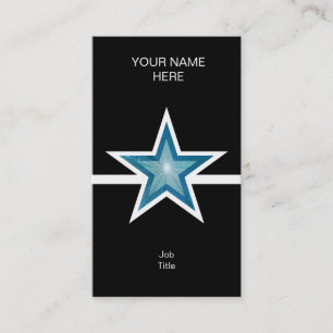 Carte De Visite Bleu étoile blanc ligne noire
