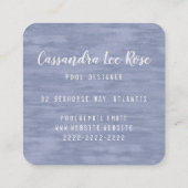 Carte de visite bleu fané de carré de monogramme (Dos)