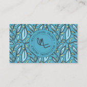 Carte De Visite Bleu Feuille bilingue (Dos)