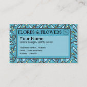 Carte De Visite Bleu Feuille bilingue (Devant)