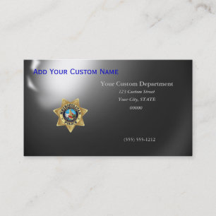 Carte De Visite Bleu fin Las Vegas PD Badge