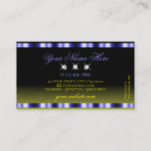 Carte De Visite Bleu flashy Jaune Noir Étincelant Bijoux élégant (Dos)