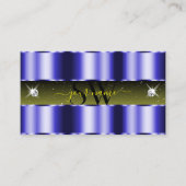 Carte De Visite Bleu flashy Jaune Noir Étincelle Bijoux Monogramme (Devant)