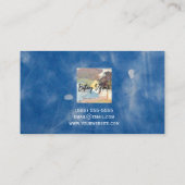 Carte de visite bleu fleur (Dos)