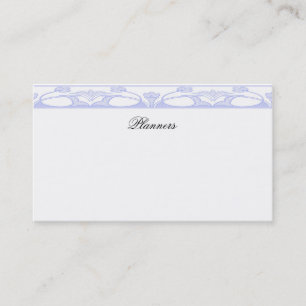 Carte de visite bleu fleuri