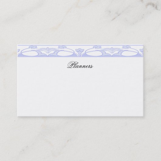 Carte de visite bleu fleuri (Devant)