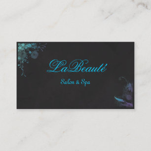 Carte de visite bleu floral de turquoise de spa