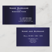 Carte de visite bleu foncé (Devant / Derrière)