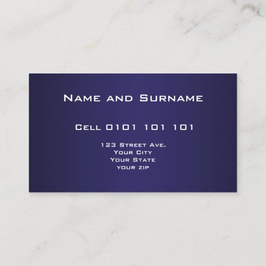 Carte de visite bleu foncé (Dos)