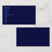 Carte de visite bleu-foncé (Devant / Derrière)